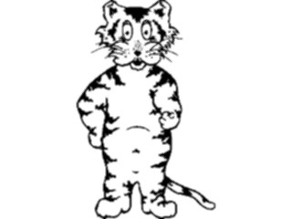 Sticker Custom Preview Image #022161 Animals Cartoons Tiger Standing1