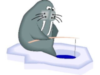 Sticker Custom Preview Image #022347 Animals Cartoons Walrus Fishing