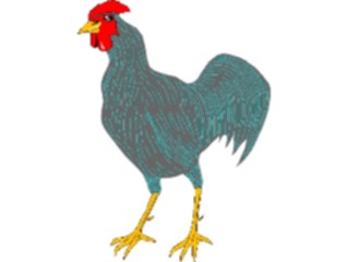Sticker Custom Preview Image #023544 Animals Farm Animals Rooster Blue