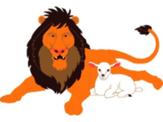 Sticker Custom Preview Image #024868 Animals Land Animals Lion Lamb