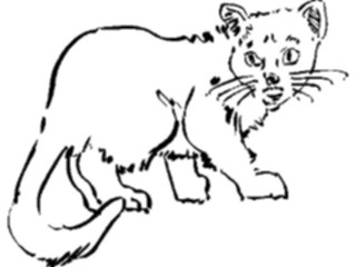 Sticker Custom Preview Image #025543 Animals Line Art Cat03