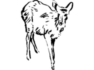 Sticker Custom Preview Image #025568 Animals Line Art Deer3