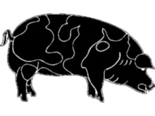 Sticker Custom Preview Image #026180 Animals Silhouettes Pig10