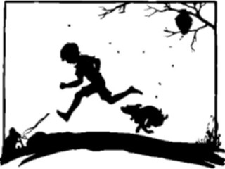 Sticker Custom Preview Image #026781 Antique Style People Silhouettes Boy Bees