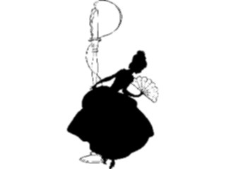 Sticker Custom Preview Image #026883 Antique Style People Silhouettes Woman Curtseying