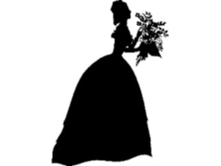Sticker Custom Preview Image #026892 Antique Style People Silhouettes Womanwith Flowers1