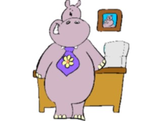 Sticker Custom Preview Image #038560 Business Office Cartoons Business Hippo