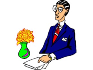 Sticker Custom Preview Image #038604 Business Office Cartoons Businessmanat Counter
