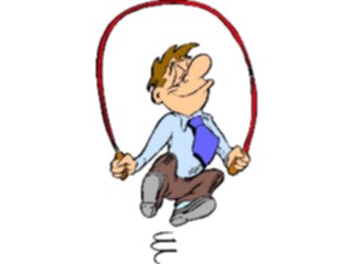 Sticker Custom Preview Image #038670 Business Office Cartoons Businessman Jumping Rope