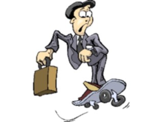 Sticker Custom Preview Image #038679 Business Office Cartoons Businessmanon Skateboard