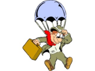 Sticker Custom Preview Image #038684 Business Office Cartoons Businessman Parachuting