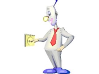 Sticker Custom Preview Image #038695 Business Office Cartoons Businessman Robot1