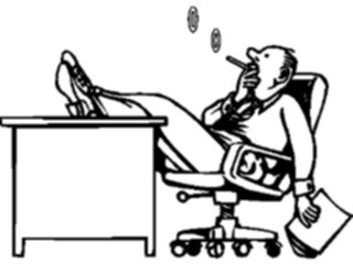 Sticker Custom Preview Image #038709 Business Office Cartoons Businessman Smoking1