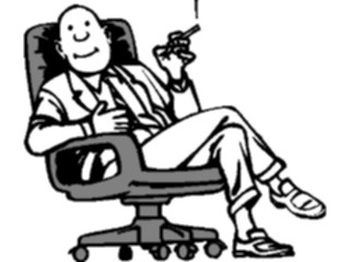 Sticker Custom Preview Image #038710 Business Office Cartoons Businessman Smoking2