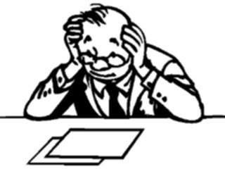Sticker Custom Preview Image #038717 Business Office Cartoons Businessman Thinking1