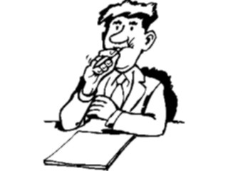 Sticker Custom Preview Image #038718 Business Office Cartoons Businessman Thinking2