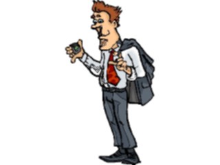 Sticker Custom Preview Image #038734 Business Office Cartoons Businessmanwith Beeper