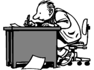 Sticker Custom Preview Image #038745 Business Office Cartoons Businessman Writing1
