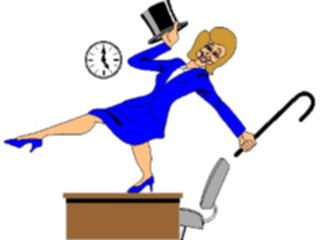 Sticker Custom Preview Image #038793 Business Office Cartoons Businesswoman Singing