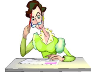 Sticker Custom Preview Image #038794 Business Office Cartoons Businesswoman Thinking