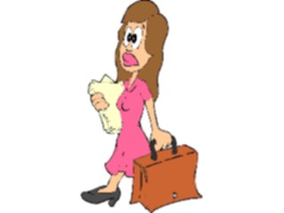 Sticker Custom Preview Image #038795 Business Office Cartoons Businesswoman Walking