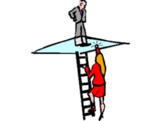 Sticker Custom Preview Image #038898 Business Office Cartoons Climbing Glass Ceiling