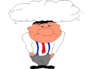 Sticker Custom Preview Image #038907 Business Office Cartoons Cloud Over Man
