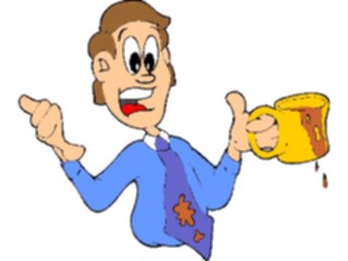 Sticker Custom Preview Image #038926 Business Office Cartoons Coffee Spilled