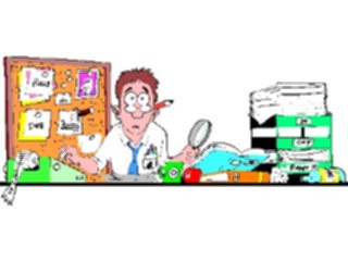 Sticker Custom Preview Image #039106 Business Office Cartoons Desk Scene Man1