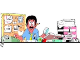 Sticker Custom Preview Image #039107 Business Office Cartoons Desk Scene Man2