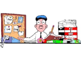 Sticker Custom Preview Image #039109 Business Office Cartoons Desk Scene Man4