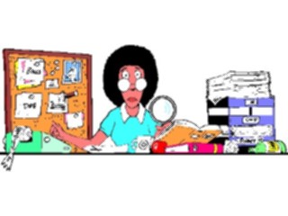 Sticker Custom Preview Image #039111 Business Office Cartoons Desk Scene Woman2