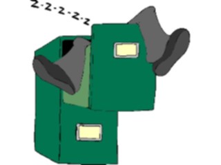 Sticker Custom Preview Image #039232 Business Office Cartoons File Cabinet Nap