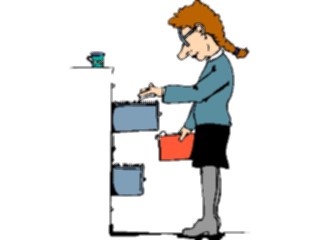 Sticker Custom Preview Image #039234 Business Office Cartoons File Clerk