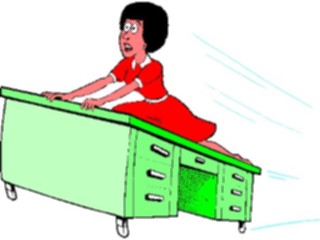 Sticker Custom Preview Image #039256 Business Office Cartoons Flying Desk4