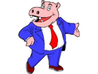 Sticker Custom Preview Image #039346 Business Office Cartoons Hippoman Presenting