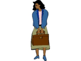 Sticker Custom Preview Image #039349 Business Office Cartoons Holding Briefcase