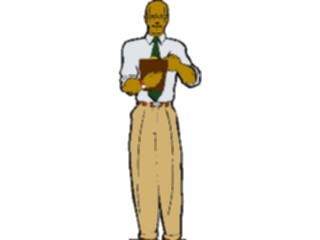 Sticker Custom Preview Image #039352 Business Office Cartoons Holding Clipboard