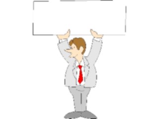 Sticker Custom Preview Image #039357 Business Office Cartoons Holding Sign1