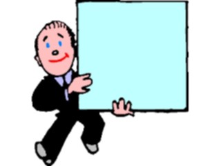 Sticker Custom Preview Image #039359 Business Office Cartoons Holding Sign3