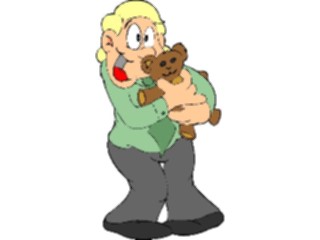 Sticker Custom Preview Image #039361 Business Office Cartoons Holding Teddy Bear