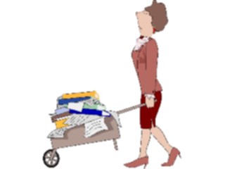 Sticker Custom Preview Image #039963 Business Office Cartoons Pushing Wheelbarrow