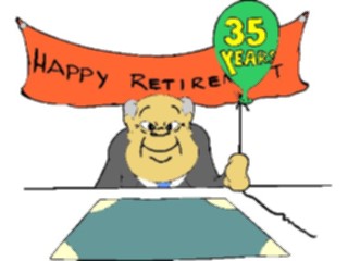 Sticker Custom Preview Image #040019 Business Office Cartoons Retirement35 Years1
