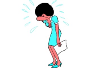 Sticker Custom Preview Image #040107 Business Office Cartoons Sobbing Woman2