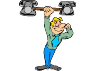 Sticker Custom Preview Image #040210 Business Office Cartoons Telephone Weights