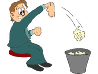 Sticker Custom Preview Image #040234 Business Office Cartoons Throwing Trashin Can