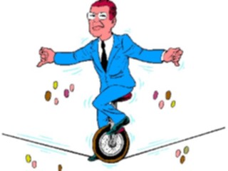 Sticker Custom Preview Image #040244 Business Office Cartoons Tightrope Walker