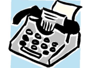Sticker Custom Preview Image #040266 Business Office Cartoons Typewriter01