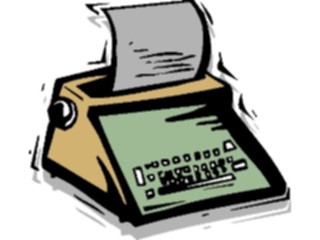 Sticker Custom Preview Image #040267 Business Office Cartoons Typewriter02