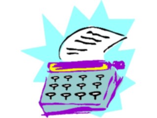 Sticker Custom Preview Image #040269 Business Office Cartoons Typewriter04